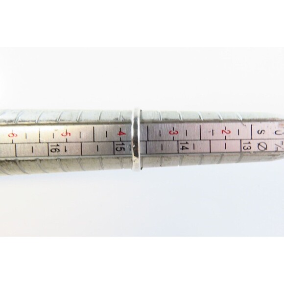 Vintage Petite Sterling Silver Polished Turquoise Ring Size 3 3/4 - Picture 7 of 7